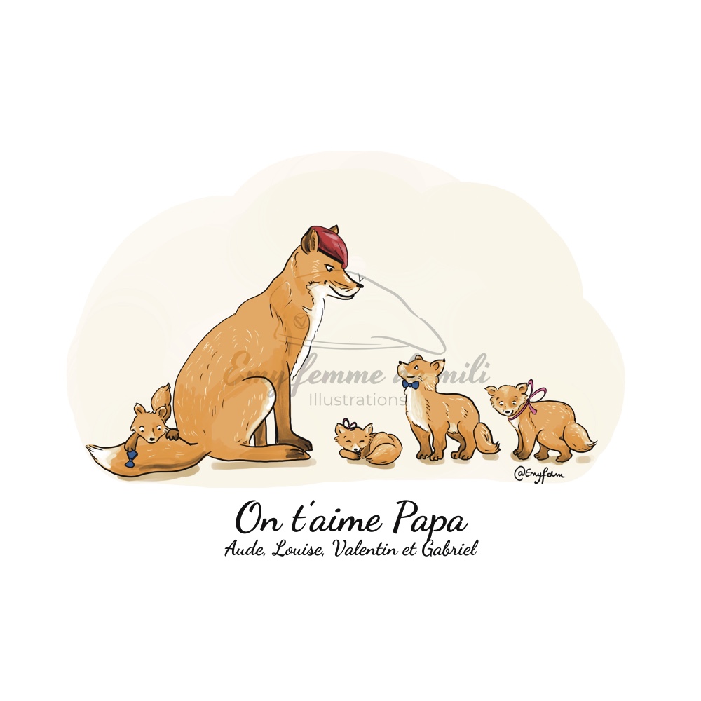 Poster personnalisable Papa Renard (produit numérique)