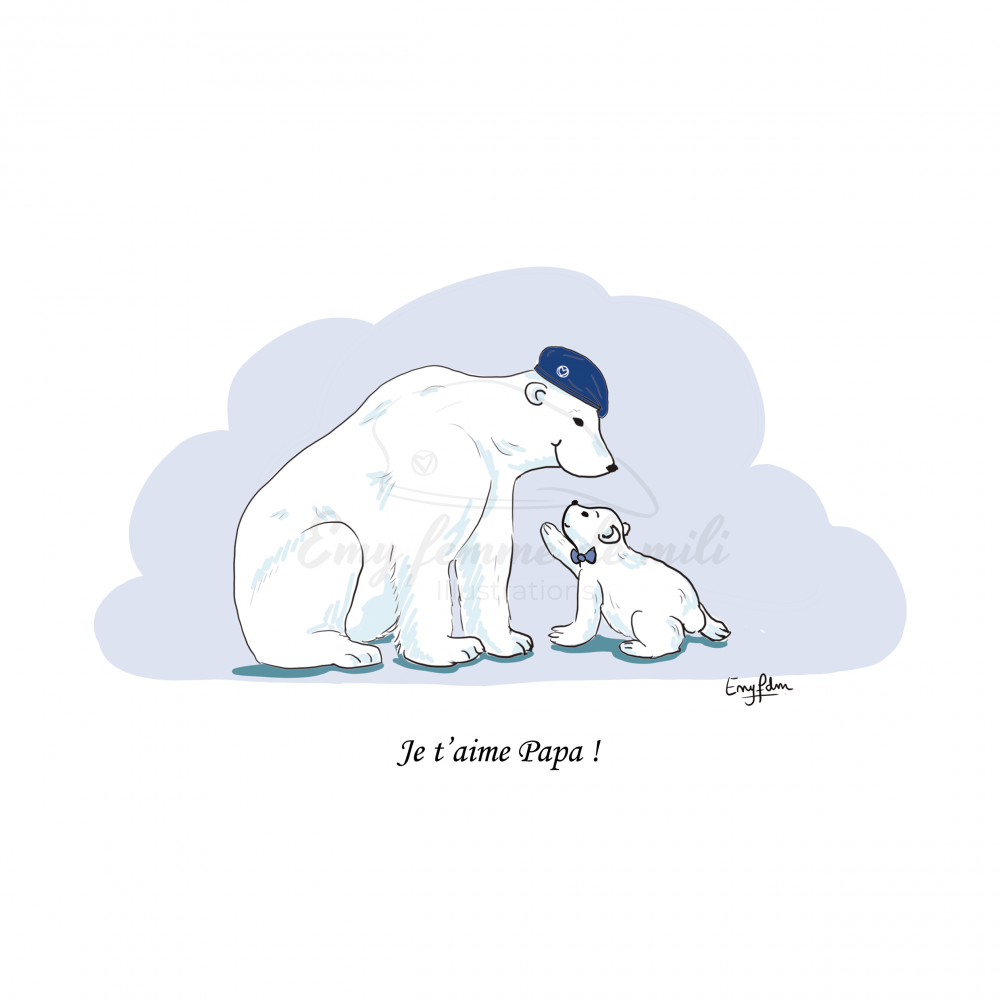 Poster personnalisable Papa Ours (produit numérique)