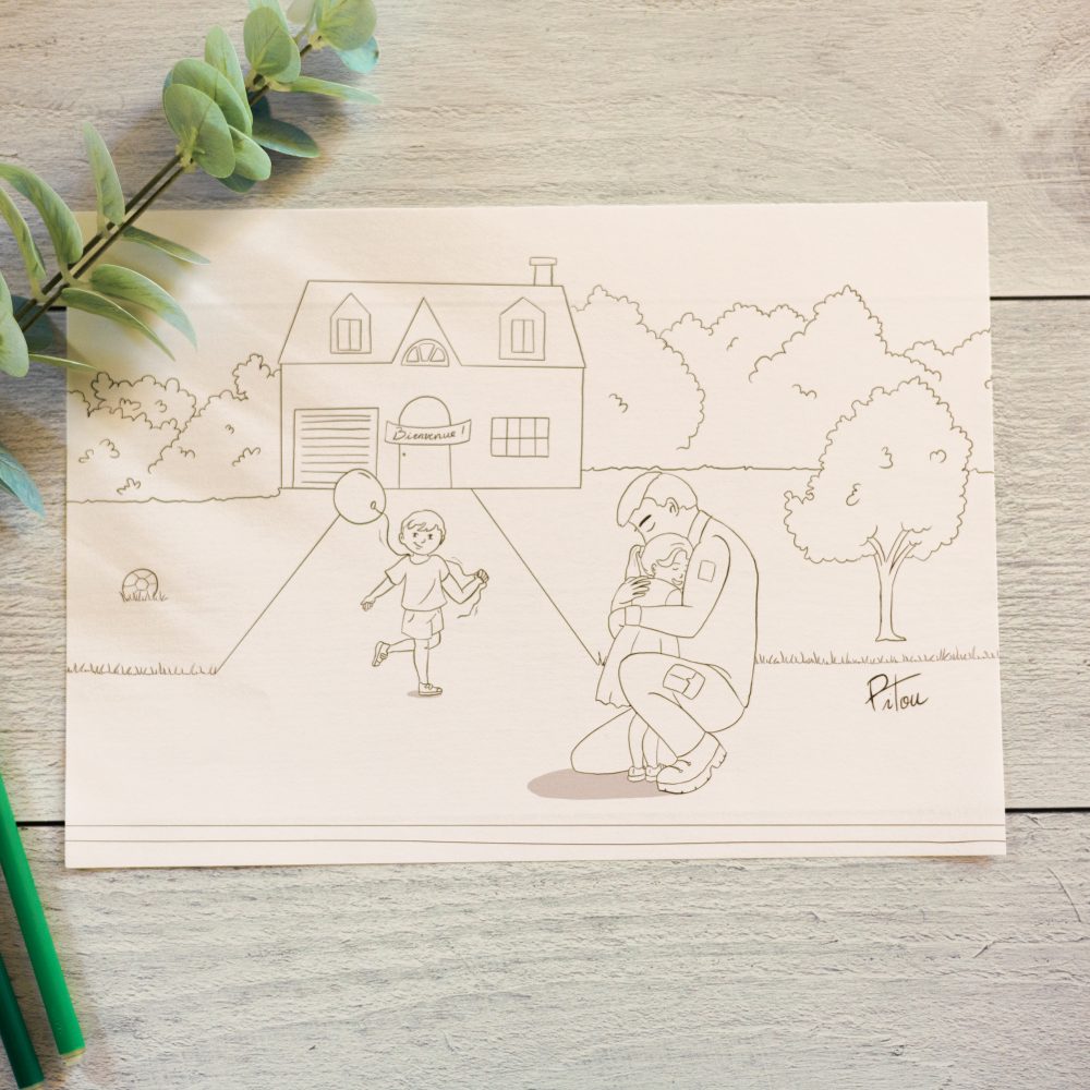Coloriage Papa est de retour (à télécharger gratuitement)